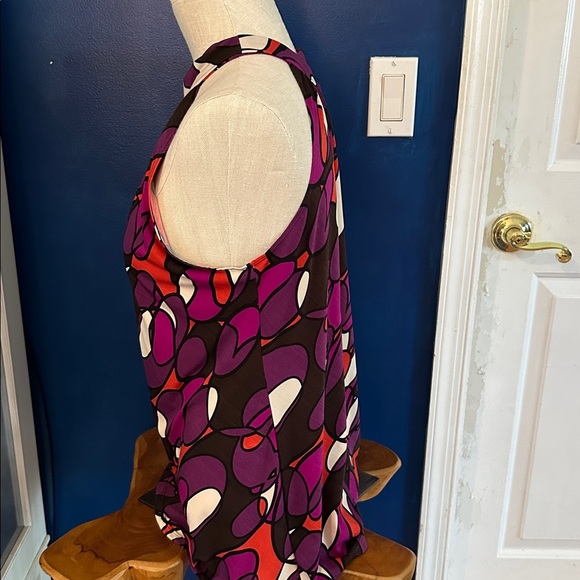 Women’s NY Collection Geometric Print Polyester & Spandex Sleeveless Top Size M - Picture 5 of 8